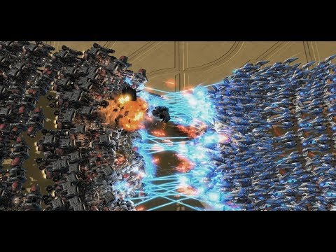 Starcraft 2 - 100 Battlecruisers vs 150 Void Rays