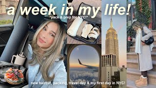 VLOG!🍓productive days, prep for NYC, hair makeover, & my first day in new york!