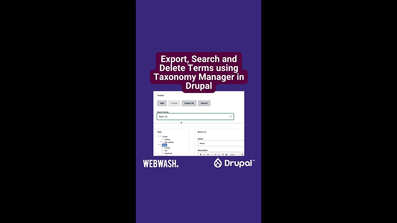 Export, Search and Delete Terms using Taxonomy Manager in Drupal