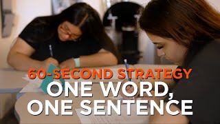 60-Second Strategy: One Word, One Sentence