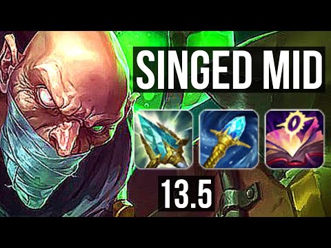 SINGED vs FIZZ (MID) | 8/1/13, Rank 6 Singed, 700+ games | KR Grandmaster | 13.5