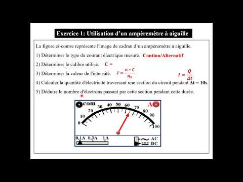 courant électrique /exercice corrigé/ampemètre à aiguille