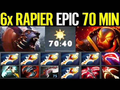 WTF 6x DIVINE RAPIER! 70min Epic Fight Ursa Mad Bear vs Ember Spirit 10Slot 7.27 Dota 2 Pro Gameplay