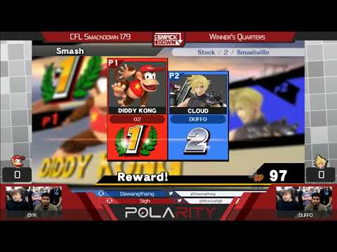 CFL Smackdown 179 WiiU - Dyr (Diddy Kong) vs Duffo (Cloud) - Winners Quarters
