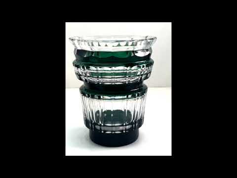 Val Saint Lambert Crystal vase cut-to-clear, 1950s