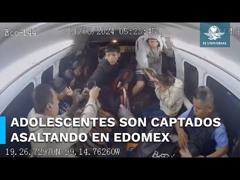 Menores armados asaltan combi en el Edomex
