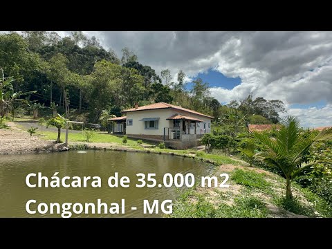 Linda Chácara com Casa de 3 quartos, Nascente, Poço de peixe, Pomar + Curral  em Congonhal -  MG.