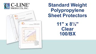 Standard Weight Polypropylene Sheet Protector, clear, 11 x 8 1/2, 100/BX - C-Line Products 62027