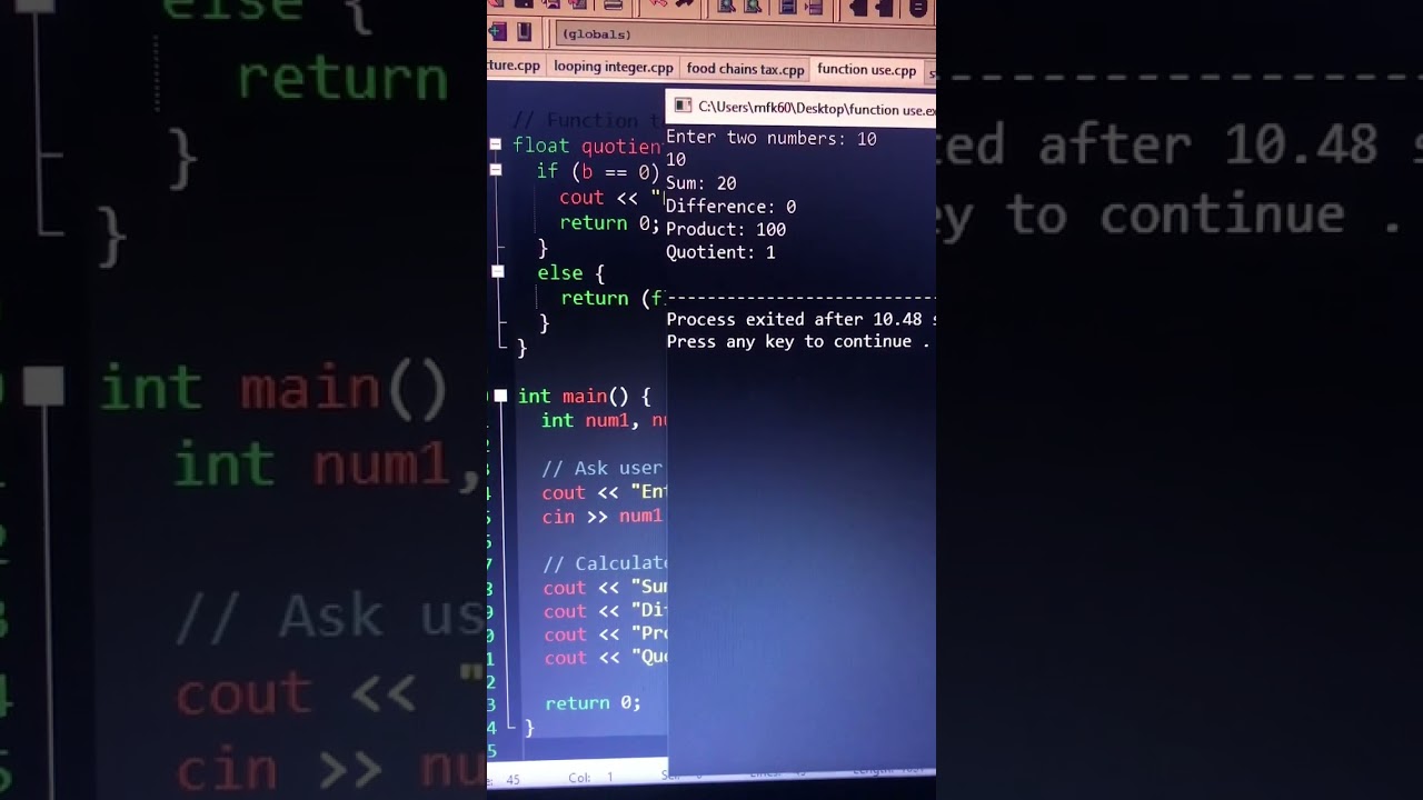 number function c++ #coders #codinglife #codingninja #codemasters #codelife #coding #code #cpp