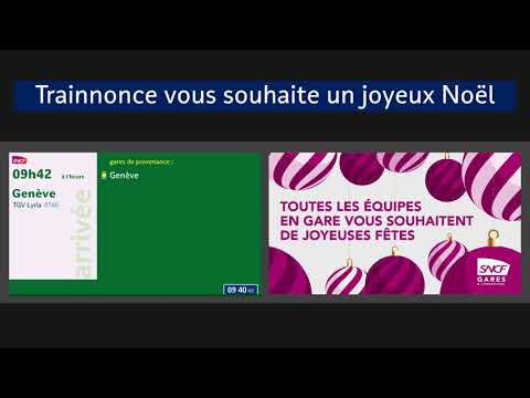 Annonce sonore SNCF - Joyeux Noël 2004 Paris Gare de Lyon + arrivé TGV LYRIA de Genève [HD - Animé]