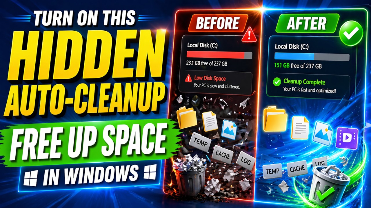 Turn On this Hidden Auto-Cleanup Feature to Free Up Space in Windows! (Best Settings)