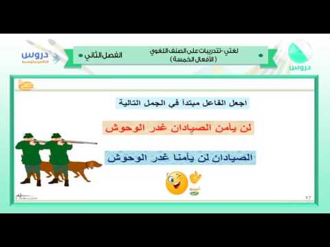 الثاني المتوسط | الفصل الدراسي الثاني 1438 | لغتي | تدريبات على الصنف اللغوي (الافعال الخمسة)