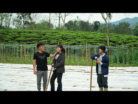 Thanks to Thu's help, the vegetable beds were expanded before the spring rains came