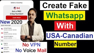 Get free US Canadian number, Create WhatsApp account with fake mobile number 2020 Urdu/Hindi!