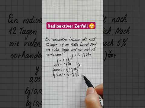 Radioaktiver Zerfall mit Halbwertszeit 🤔😎 #zerfallmithwz #logarithmus #Exponentialgleichung #mathe