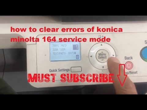 how to clear errors of konica minolta 164 service mode