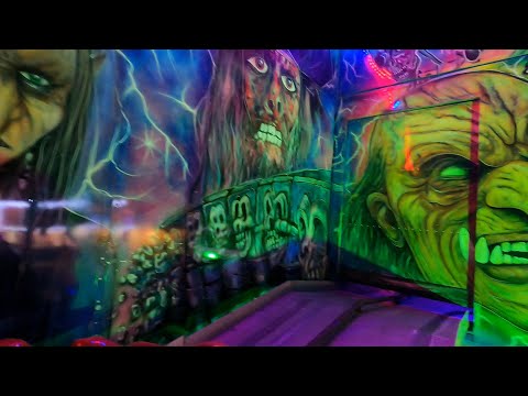 Jason Mayne's Ghost Train at night (on-ride) - Blackheath Bank Holiday Fun Fair (17/08/2023)