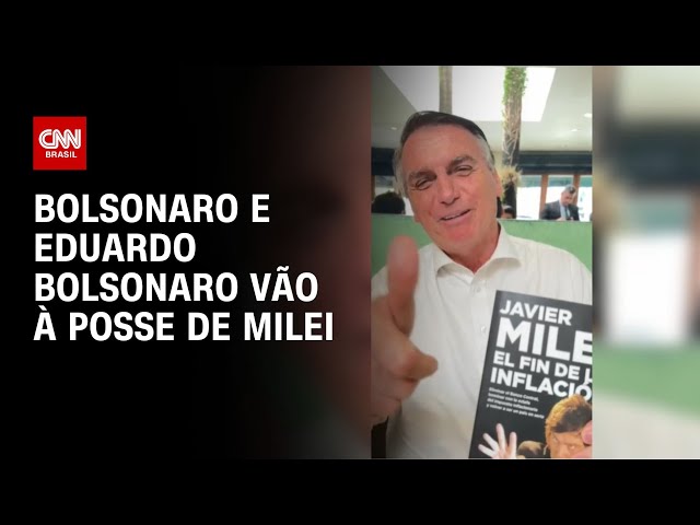 Bolsonaro e Eduardo Bolsonaro vão à posse de Milei | LIVE CNN