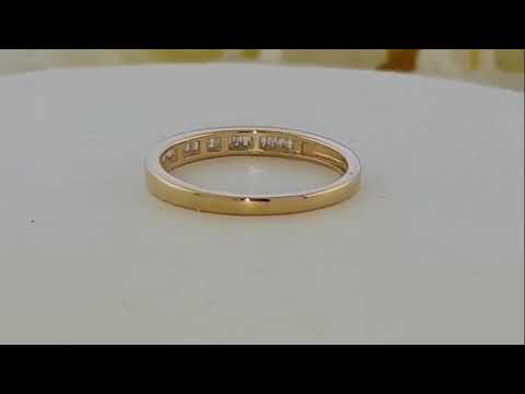 0 15 Carat Wedding Band Channel Set Baguette cut Diamond in Yellow Gold Live Video   BD20729 KY