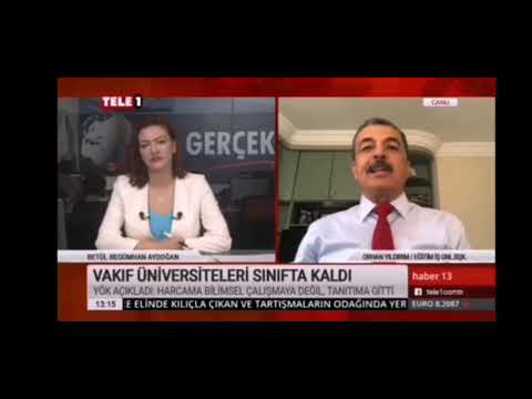 Genel Başkanımız Orhan Yıldırım Tele 1 TV canlı yayınında, YÖK`ün “Vakıf Yükseköğretim Kurumları 2020” raporunu değerlendirdi. | EĞİTİM İŞ