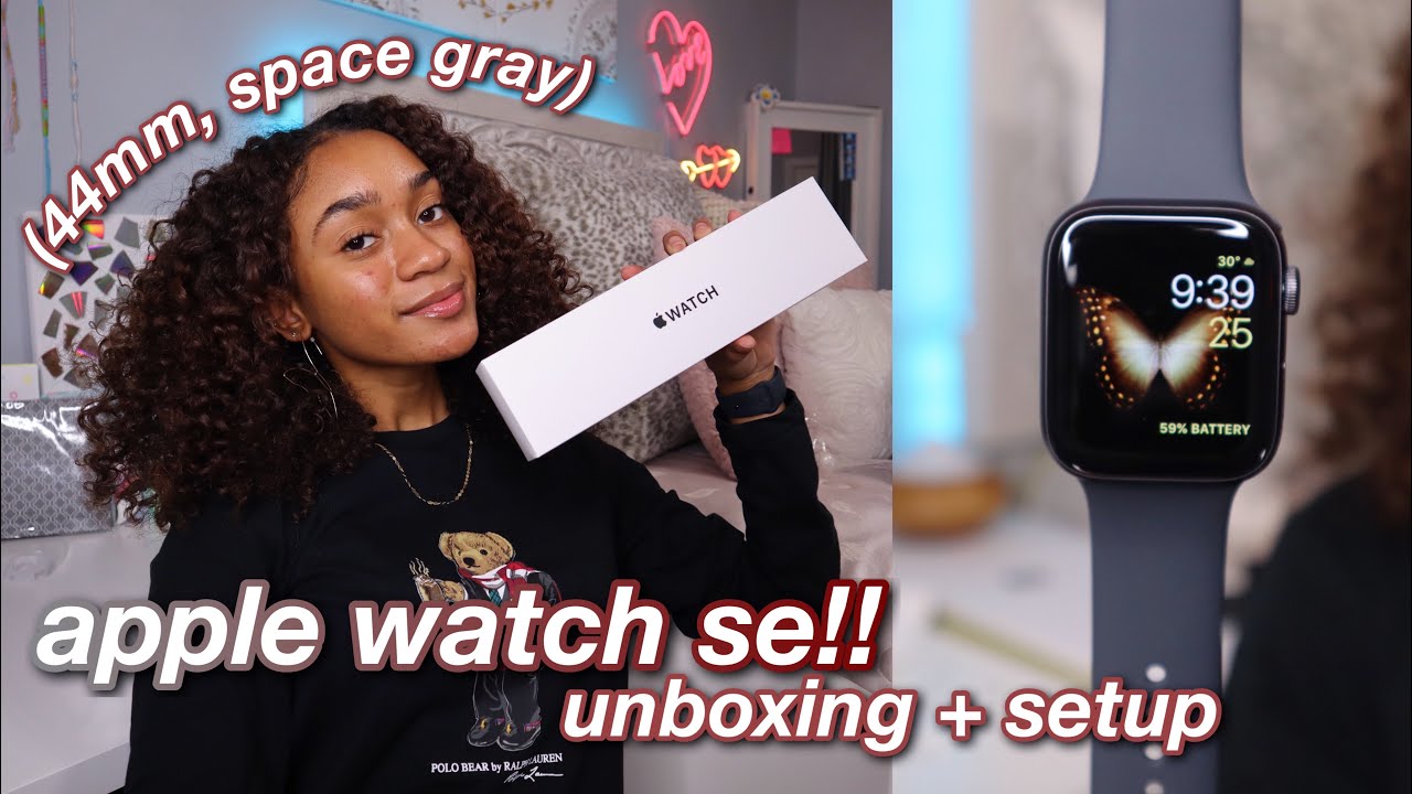 apple watch se unboxing and setup 2020! 44mm space gray apple watch se first impressions