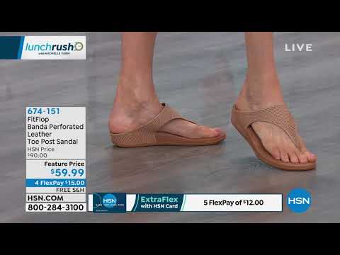 FitFlop Banda Perforated Leather Toe Post Sandal