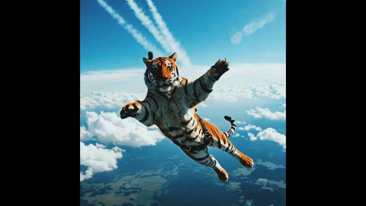 Unbelievable 🔥Skydiving Tiger🔥A Leap of Courage