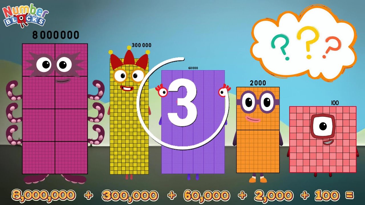 GIANT NUMBERBLOCKS PLACE VALUE | ADDITION OF BIG NUMBERS | LEARN TO COUNT | @ColorArt_id