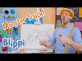 How To Draw Monster Truck Art For Kids With Blippi Drawing Videos For Kids Learn To Draw