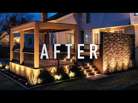 MODERN Backyard MAKEOVER! Deck, Pergola, and Patio Time Lapse