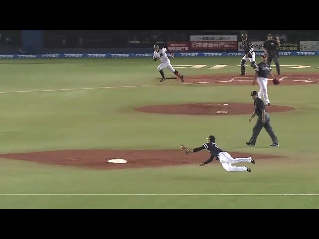 【1回裏】ホークス・今宮 すべてが完璧のスーパープレーでダブルプレー!! 2016/9/26 M-H