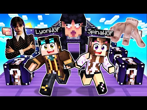 CORSA DEI LUCKY BLOCK DI MERCOLEDÌ ADDAMS SU MINECRAFT!!