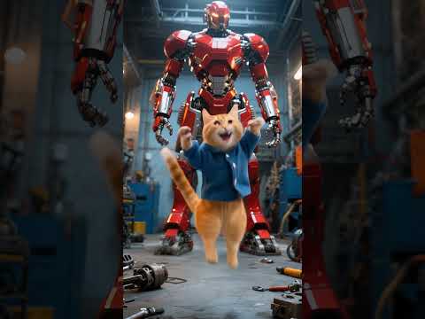 Debate Explodes: Did This Kitten’s Robot Invention Really Pull Dad From the Crash?#cartoon #cat