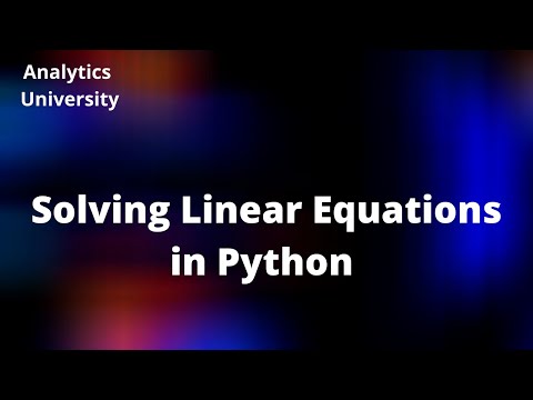 Solve Linear Equations In Python Scientific Computing In Python