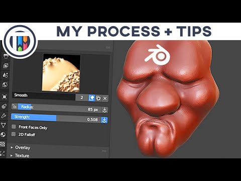 Blender 2.8 Tutorial - My Sculpting Process + Tips (Timelapse w/ Commentary)