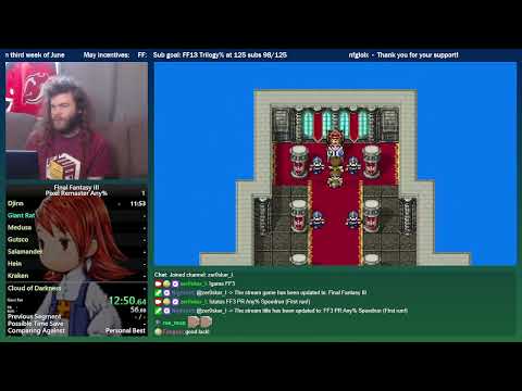 Final Fantasy III Any% Speedrun (PC Pixel Remaster) 3:32:35