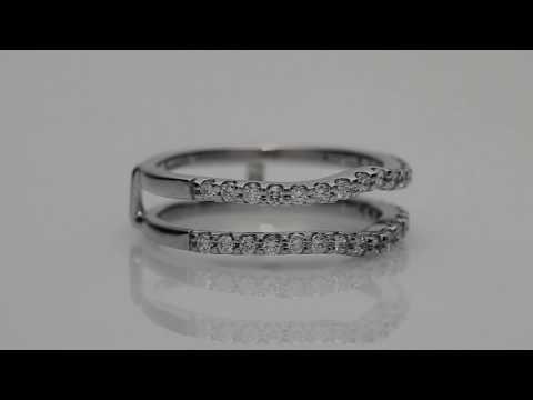 1.01 Ct. Double Shared Prong Curved Ring Guard - TwoBirch TB-GUARD-0078-WG-L