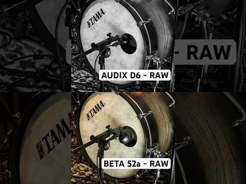 KICK MIC SHOOTOUT! Audix D6 vs Beta 52a ✨ #drums #shorts #microphone #audioengineering #kickdrum
