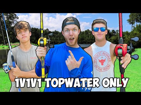 Topwater ONLY 1v1v1 Bass Fishing Tournament!!! (INSANE)