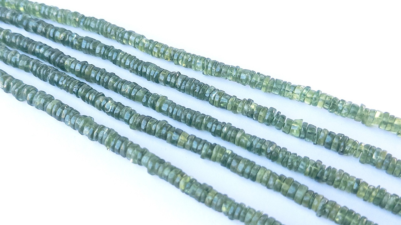 Green Apatite | Smooth Wheel | 5.3-5.5mm Bead Size | 20cm Strand Length video
