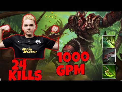 TSpirit Yatoro God 1000 GPM 24 kills FarmGod Troll Warlord carry