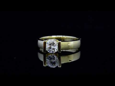 Natural Round Cut Tension Setting Diamond Engagement Ring