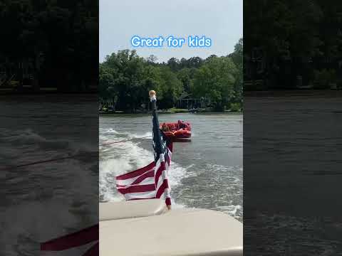 Airhead super mable tube : seats 3, kids love it, super stable and safe. #pontoon #tubing