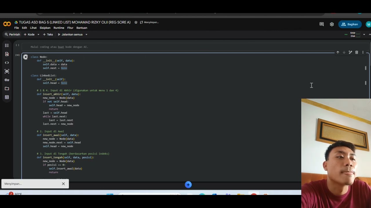 TUGAS V Algoritma Dan Struktur Data Materi Linked List 