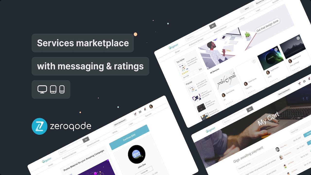 Gigster - Gigs like Fiverr Template Video Presentation by Zeroqode