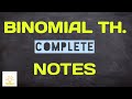 Binomial Theorem Notes Class 11 NCERT REVISION Chapter 8 Notes