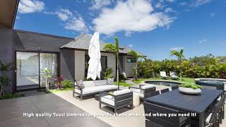 Nohea at Mauna Lani homes feature Tuuci Luxury Shade Pavillions with LED lights