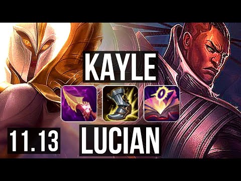 KAYLE vs LUCIAN (MID) | 8/0/4, Rank 5 Kayle, Legendary | EUW Challenger | v11.13