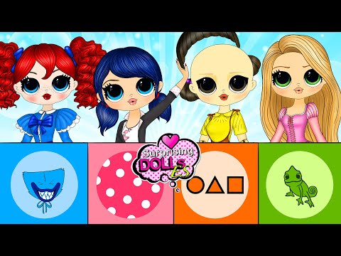 Ladybug, Poppy Playtime, Squid Game and Rapunzel Clothes Change - DIY Paper Dolls