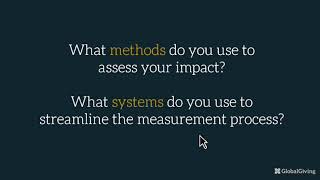 Building Impact Measurement into Programs (SIA-16-06)